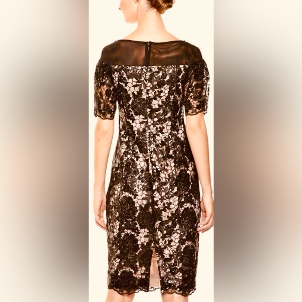 Calvin Klein Black Lace Dress with Flutter Sleeves Size 12, Party Dress - Picture 2 of 6